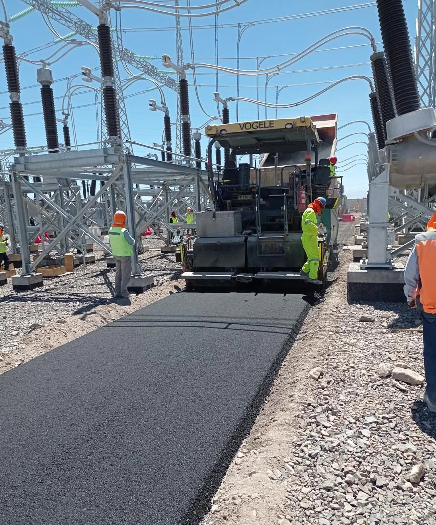 Pavimentación asfáltica con terminadora